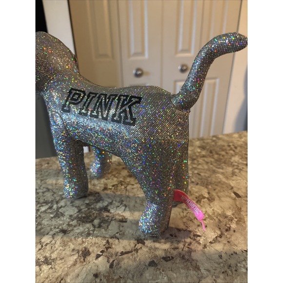 2017 Victoria's‎ Secret Pink Iridescent Glitter Bling Collectible Giant Mini Dog - Picture 4 of 16